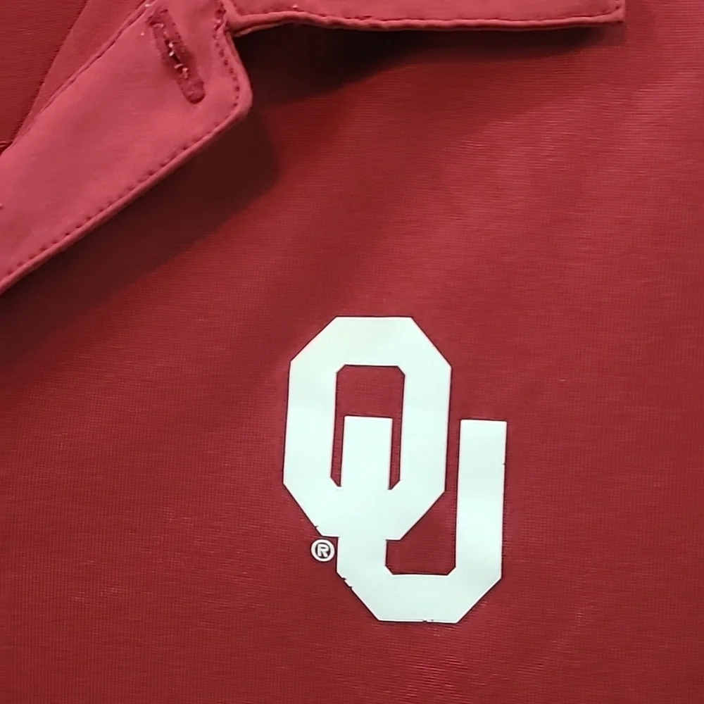 NIKE DRI-FIT Men's Oklahoma Sooners Maroon Polo Golf Shirt -‎ Size Large